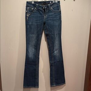 Miss Me Blue Boot Cut Jeans with Fading